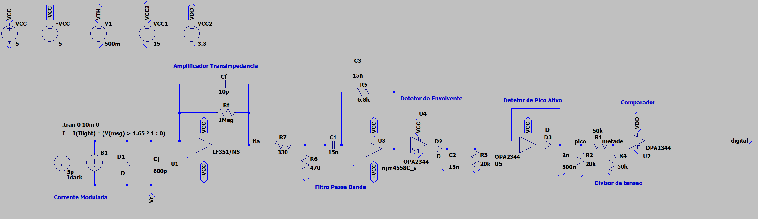 Figure 1 - Circuit Simulated in LTSpice